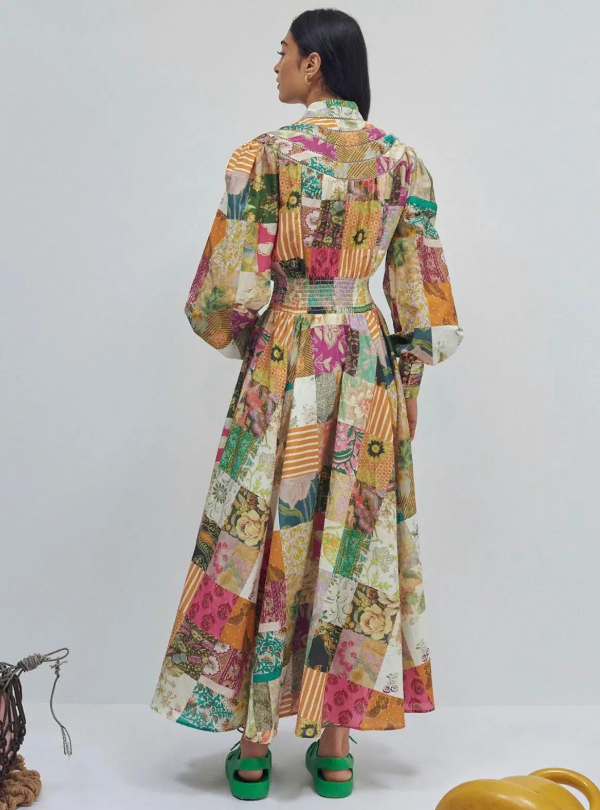 Alemais Hattie Patchwork Midi Dress Multi Size 10 photo 3