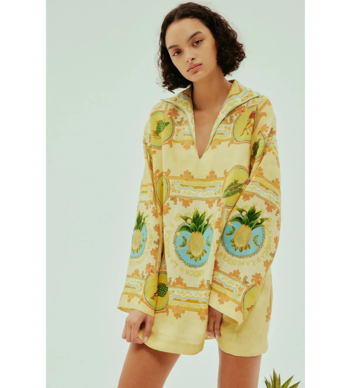 Alémais La Musica Tunic Dress Yellow Print Size AU 12 photo 3