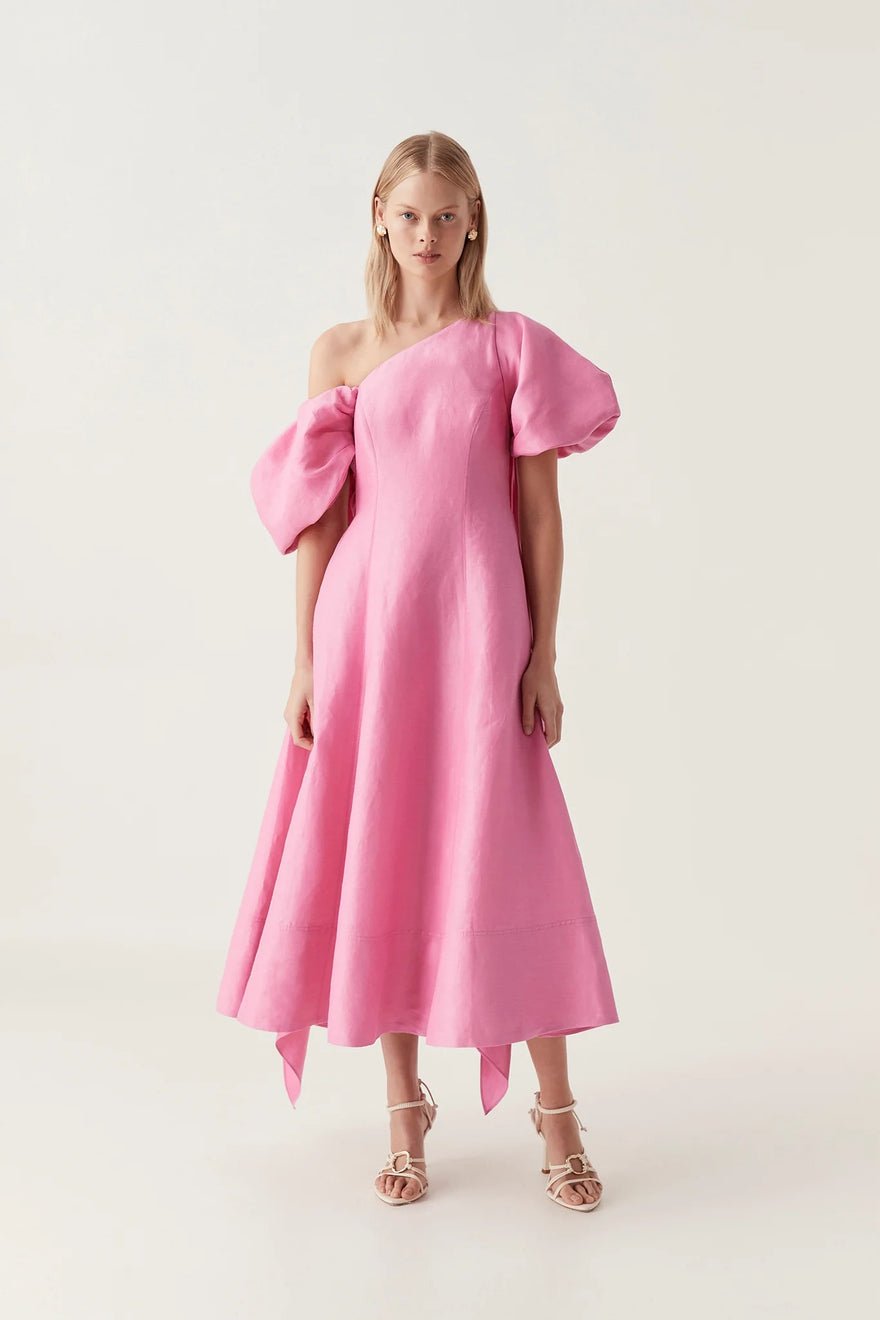 Aje Arista Tulip Sleeve Midi Dress - Cerise Pink photo 2