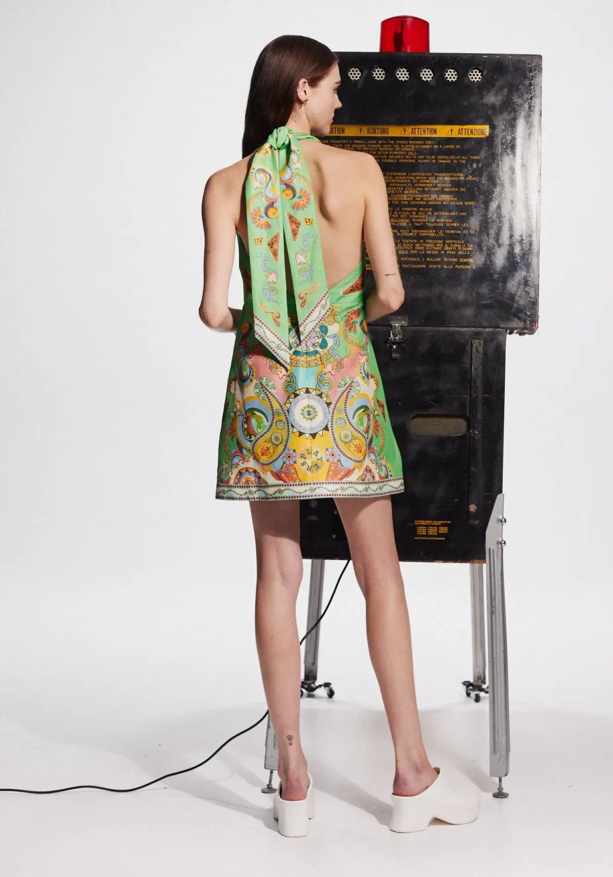 Alemais Pinball Mini Dress Green Print Size 8 photo 2