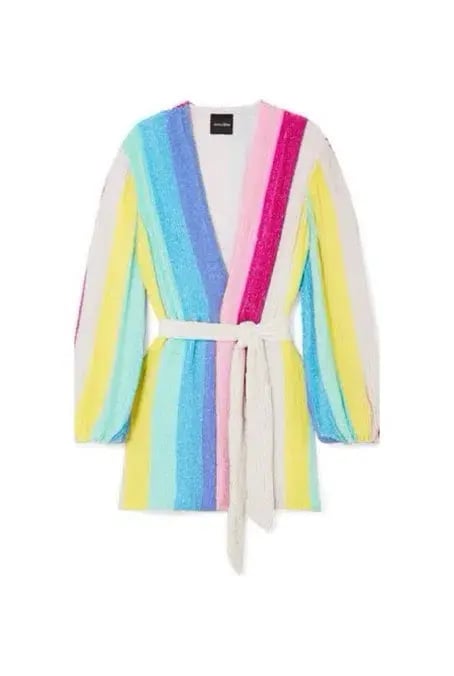 Retrofete Gabrielle Robe Sequin Dress Unicorn Stripe Rainbow Size 8/S photo 3