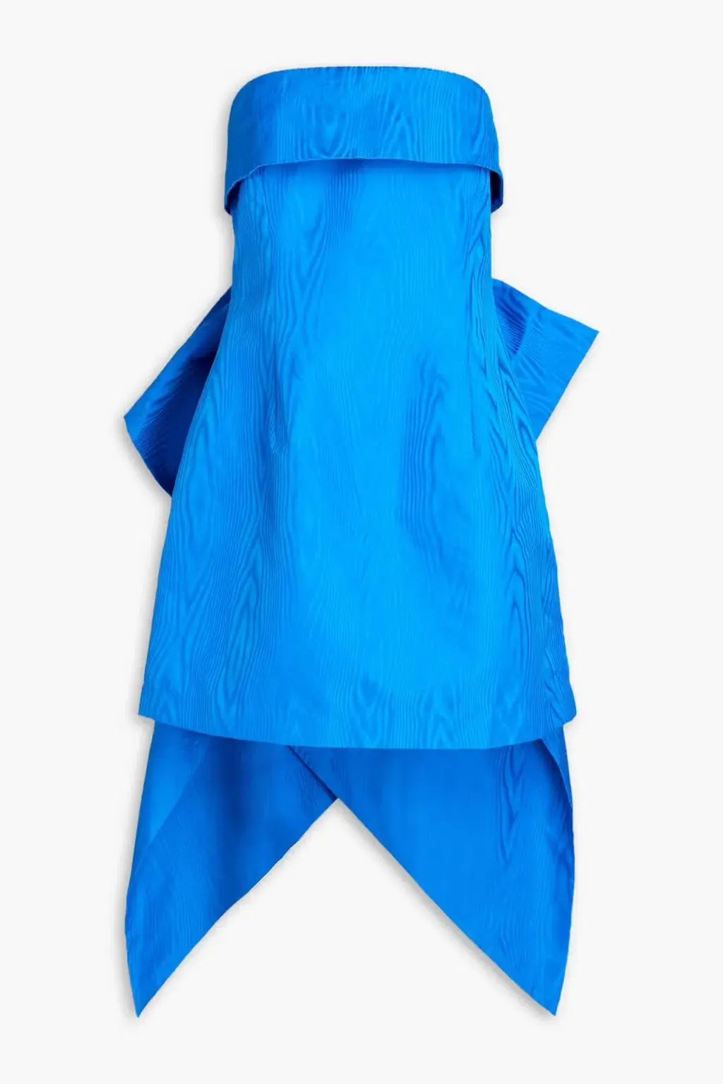 Rebecca Vallance Malone Strapless Bow-Embellished Moire Mini Dress Blue Size 12 photo 3