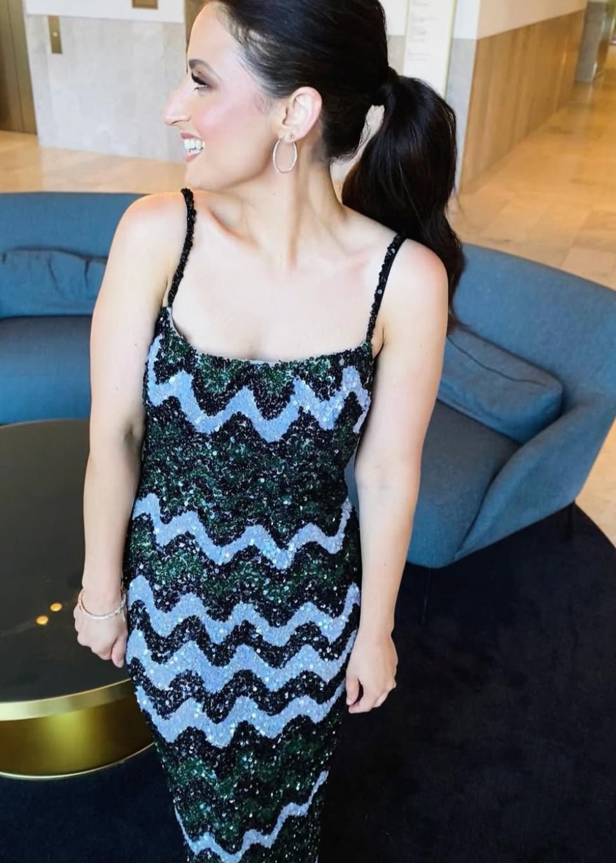 Rachel Gilbert Callum Midi Dress, Multi Sequin photo 4