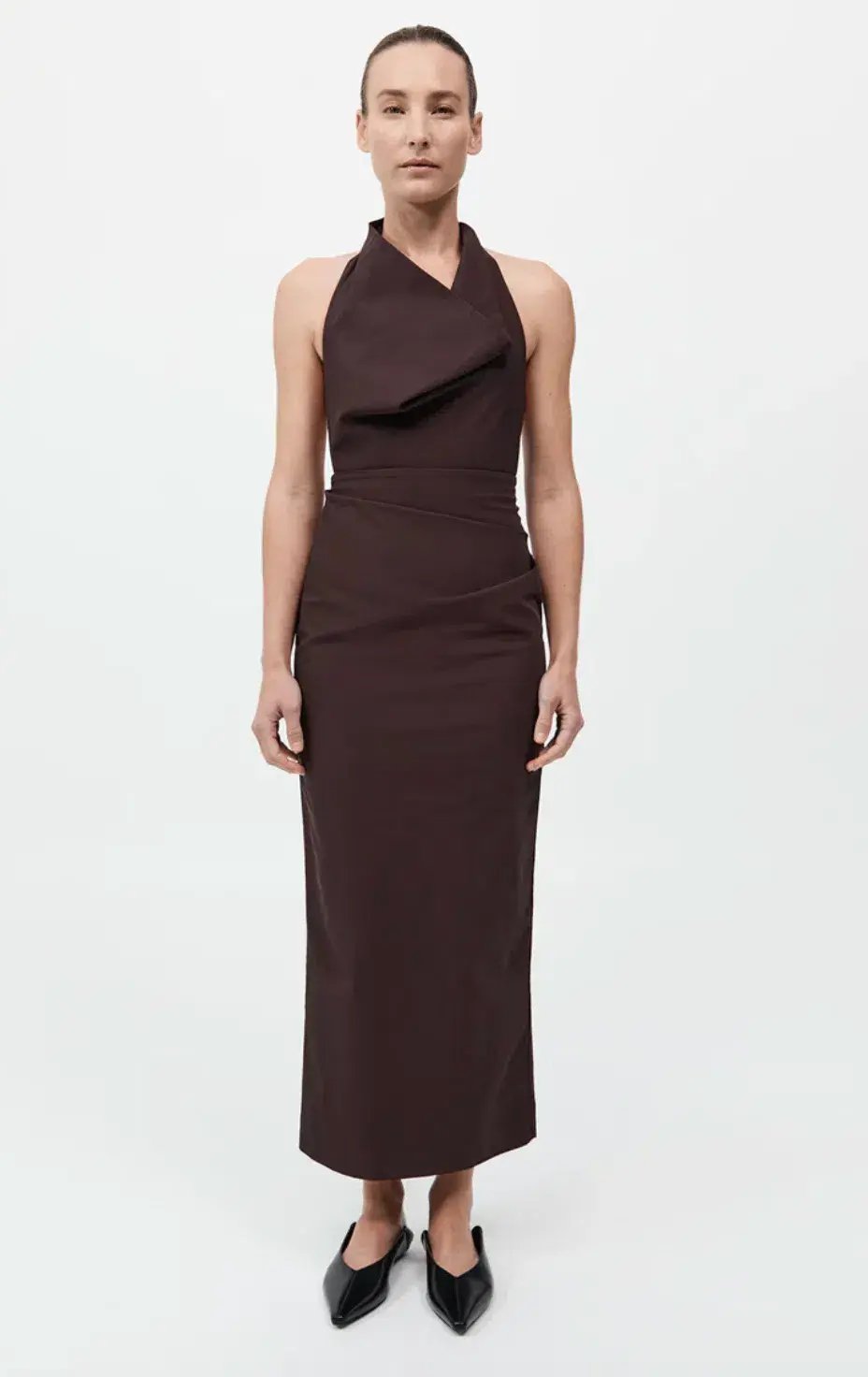 St. Agni Structural Tie Midi Burgundy Size AU 6 photo 3