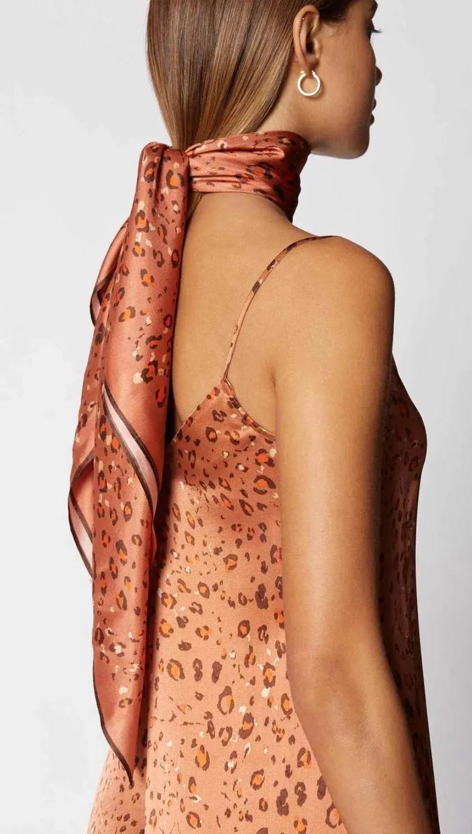 Scanlan Theodore Silk Leopard Slip Dress & Scarf Print Size 10 photo 6