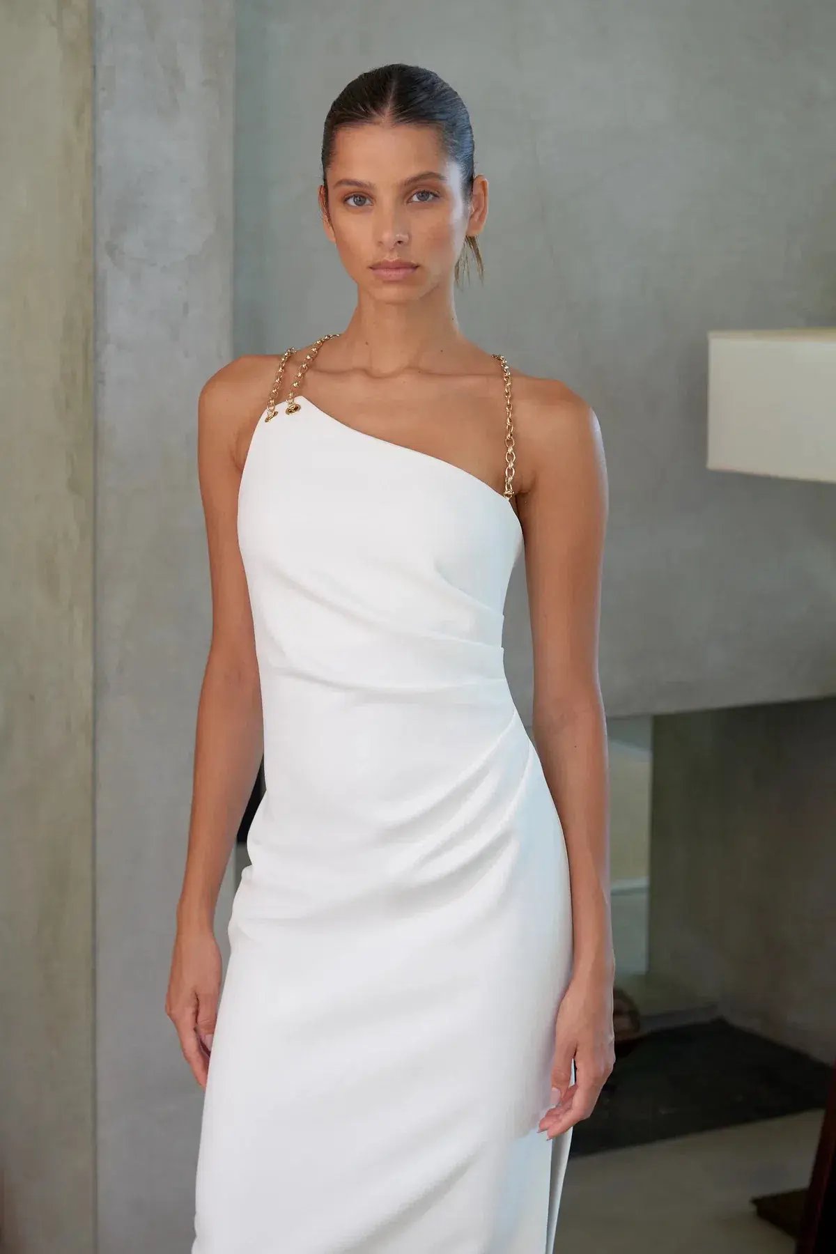 Misha Demetria Midi Dress White Size 6/XS photo 2
