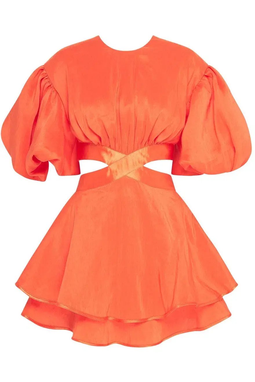 Aje Gracious Cut Out Mini Dress Saffron Size 6 photo 3