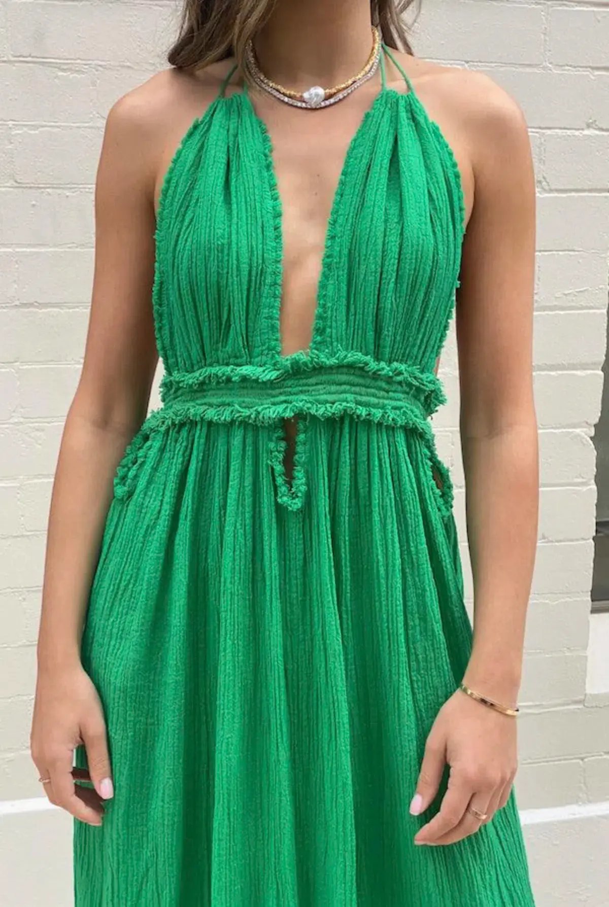 D’Artemide Lefkothea Maxi Dress Emerald One Size Fits All photo 3