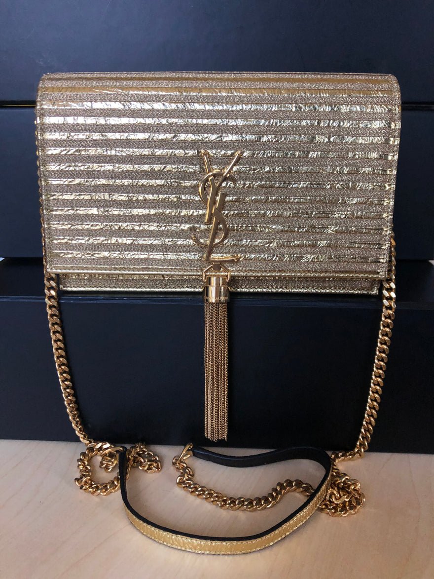 Saint Laurent Monogramme Gold Striped Kate Bag photo 4