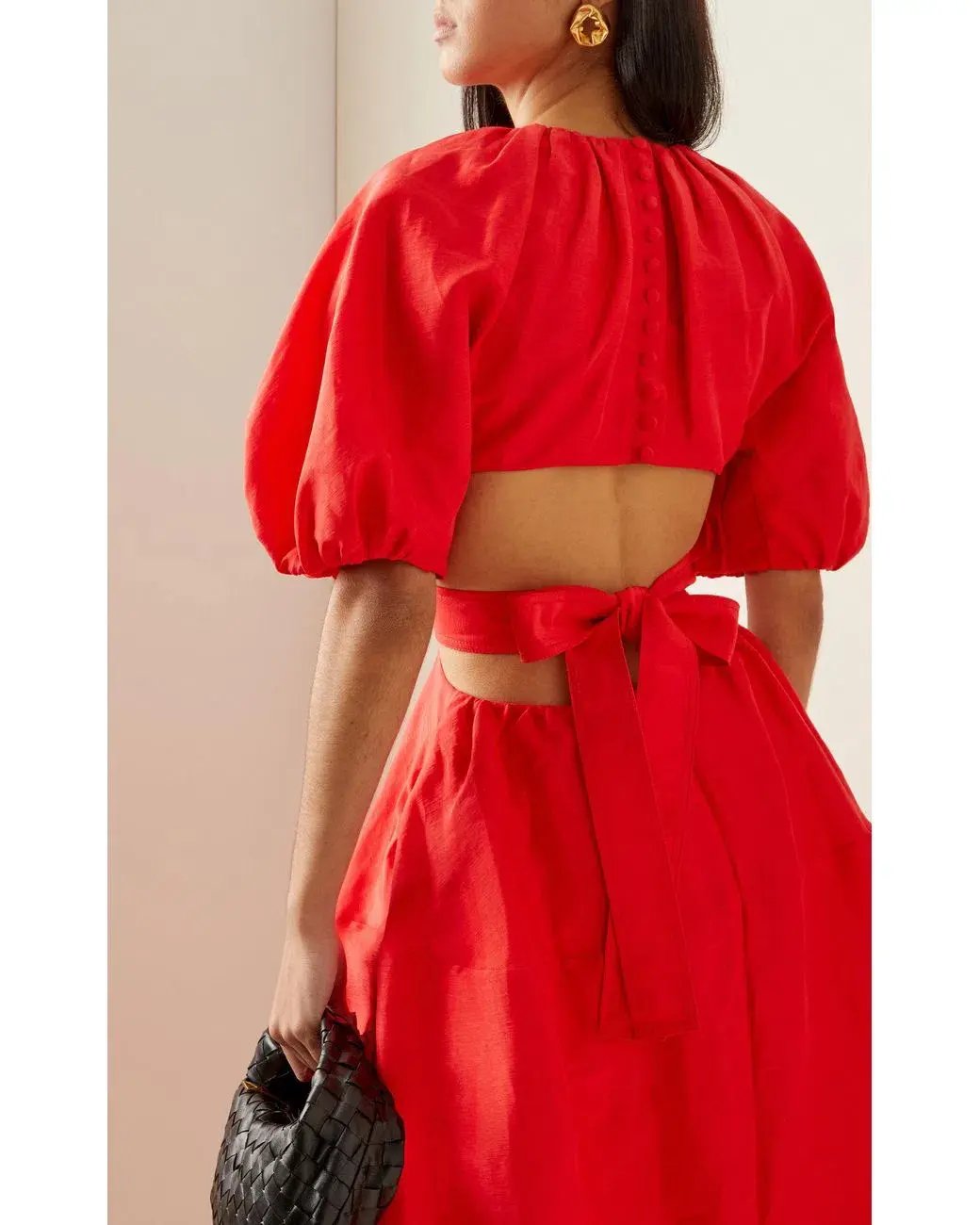 Aje Mimosa Cutout Midi Dress Red Size 12 photo 2