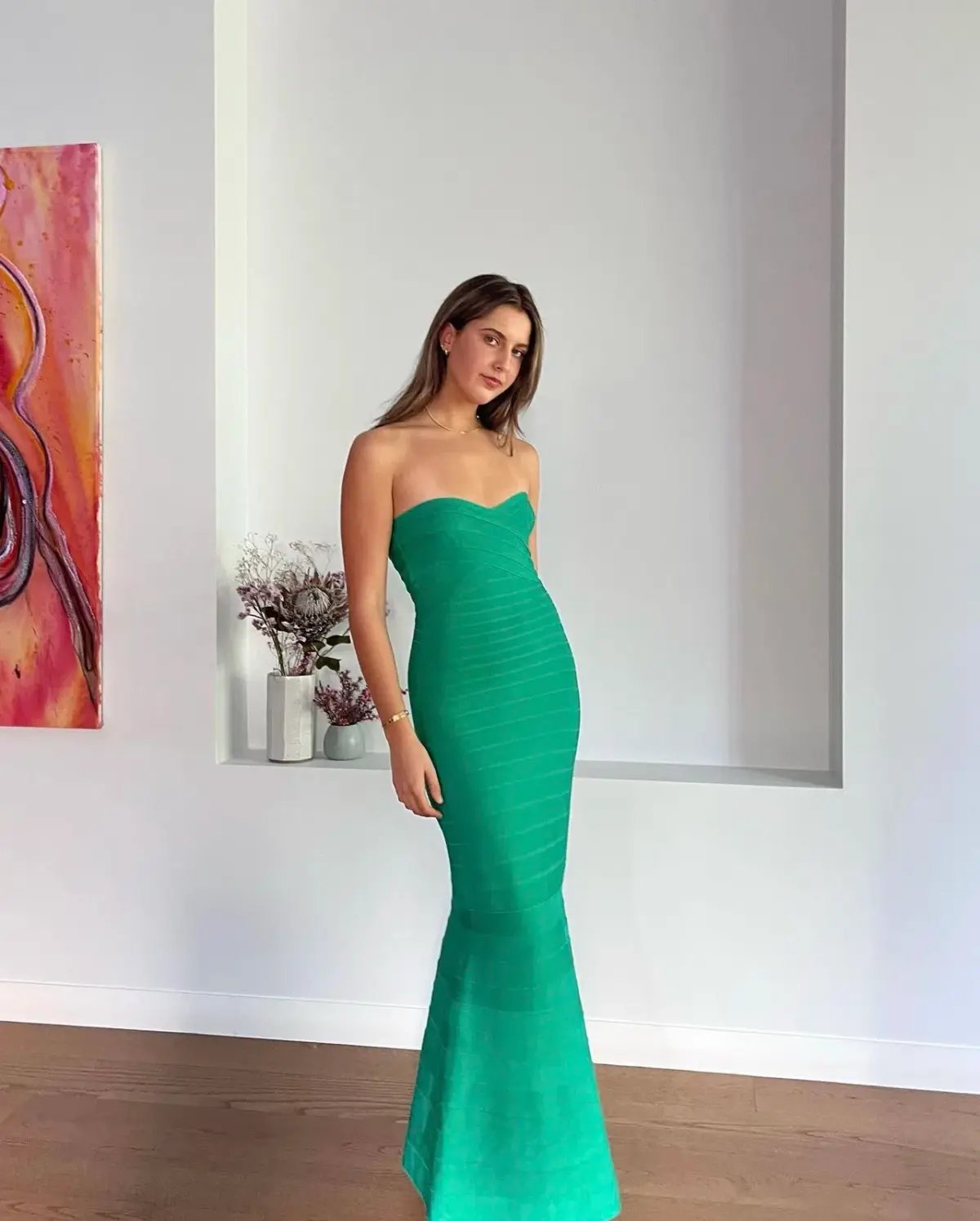 Herve Leger Green Sara Gown Green Size Small/AU8 photo 3
