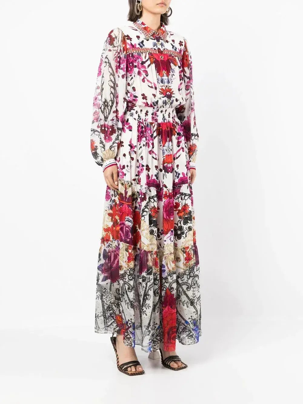 Camilla Button Through Tiered Dress Reign Of Roses Size L / Au 14 photo 3