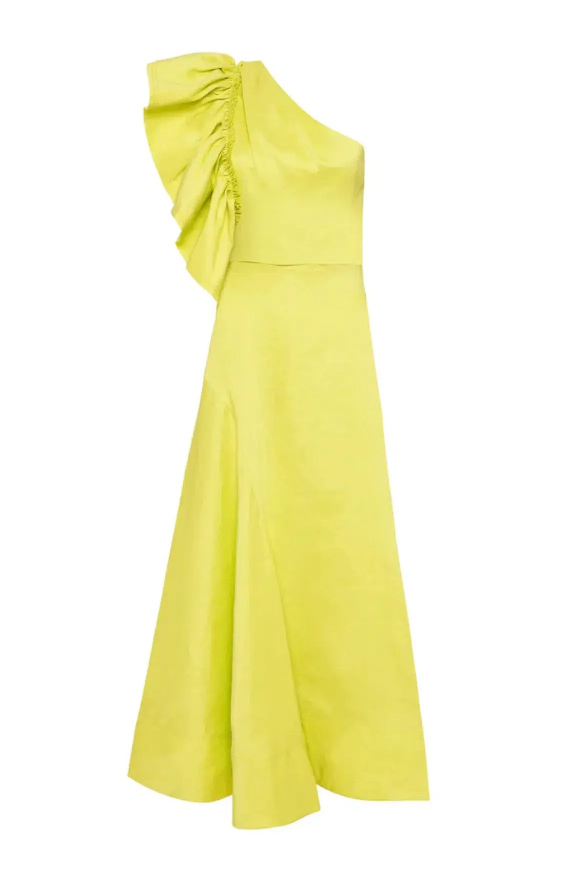 Aje Bonjour Asymmetric Midi Dress Lime Green Size 8 photo 6