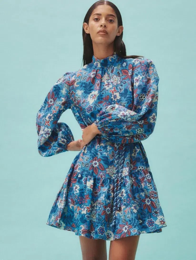 Alemais Isabella Mini Dress Blue/Floral Size 16 photo 2