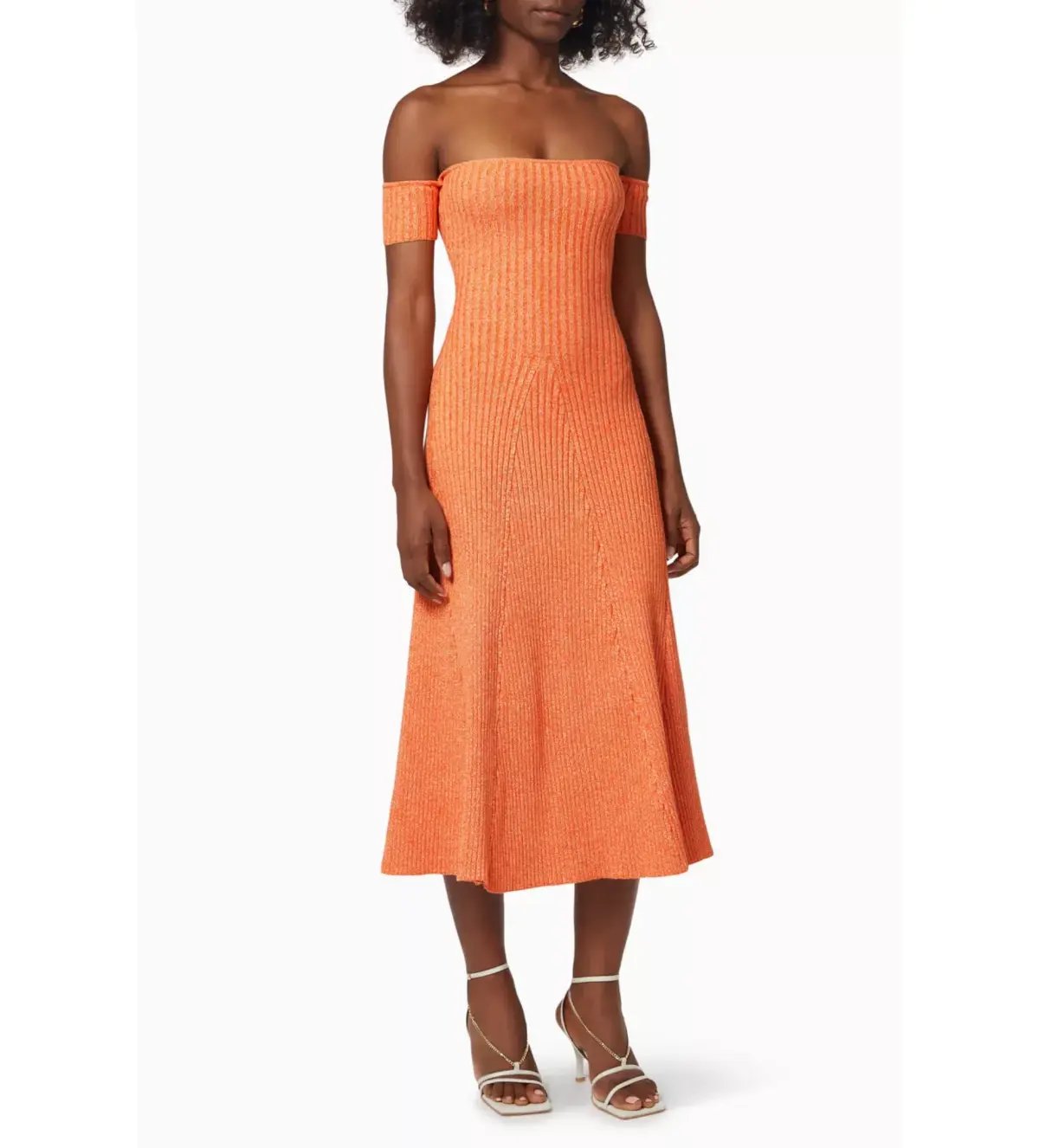 Anna Quan Valerie Off-shoulder Dress In Orange Size 6 photo 2