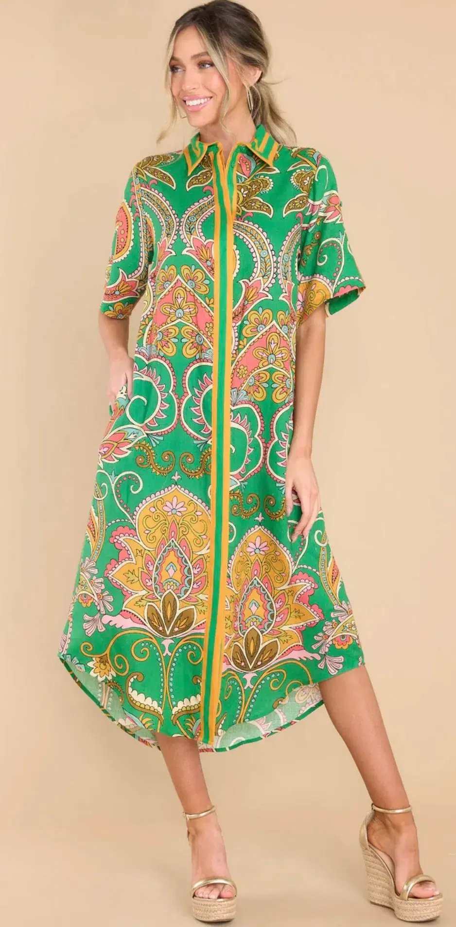 Alémais Marion Shirtdress Green Size 8 photo 6