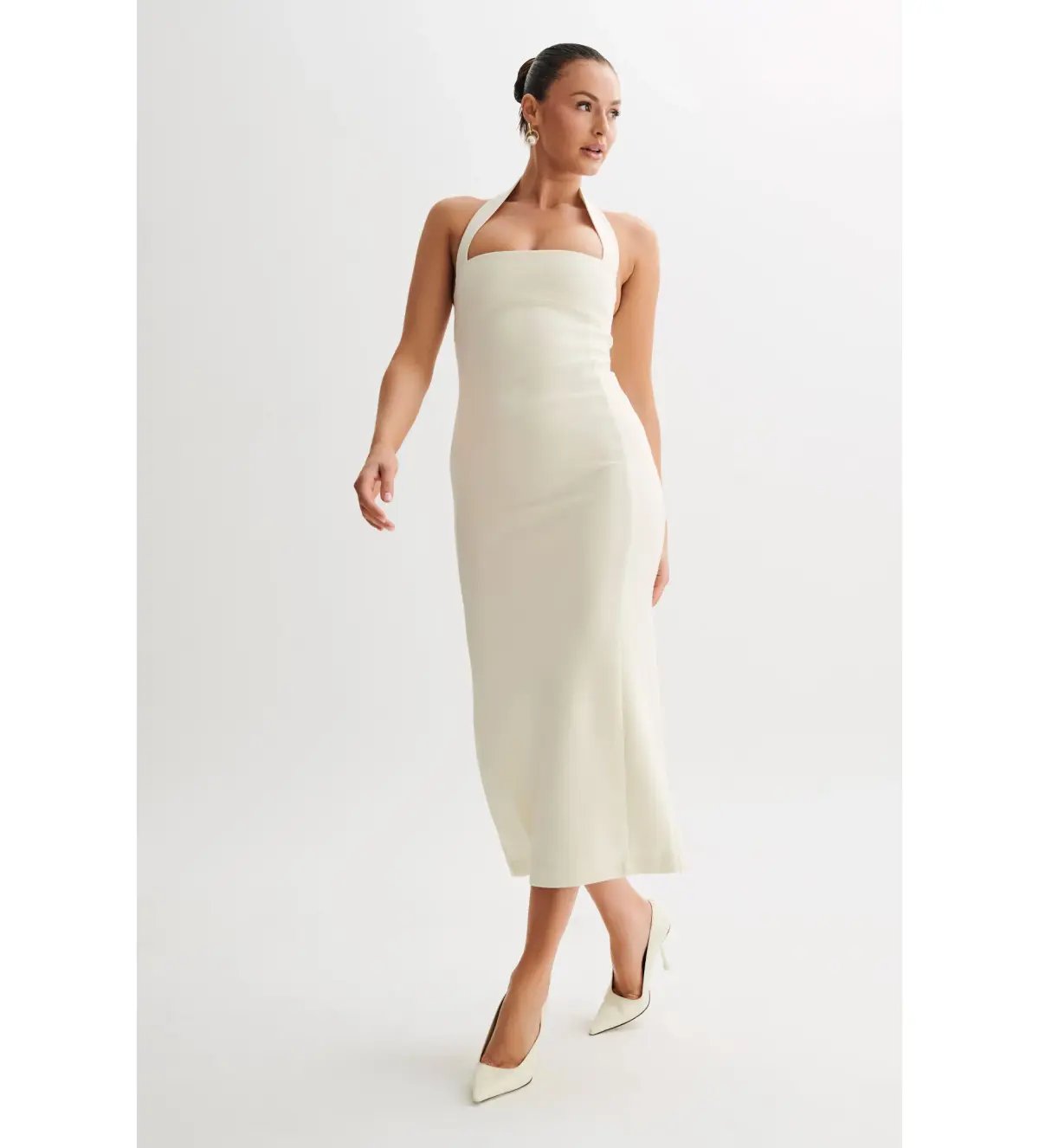 Meshki Amelita Midi Dress In Ivory Size 6/XS photo 2