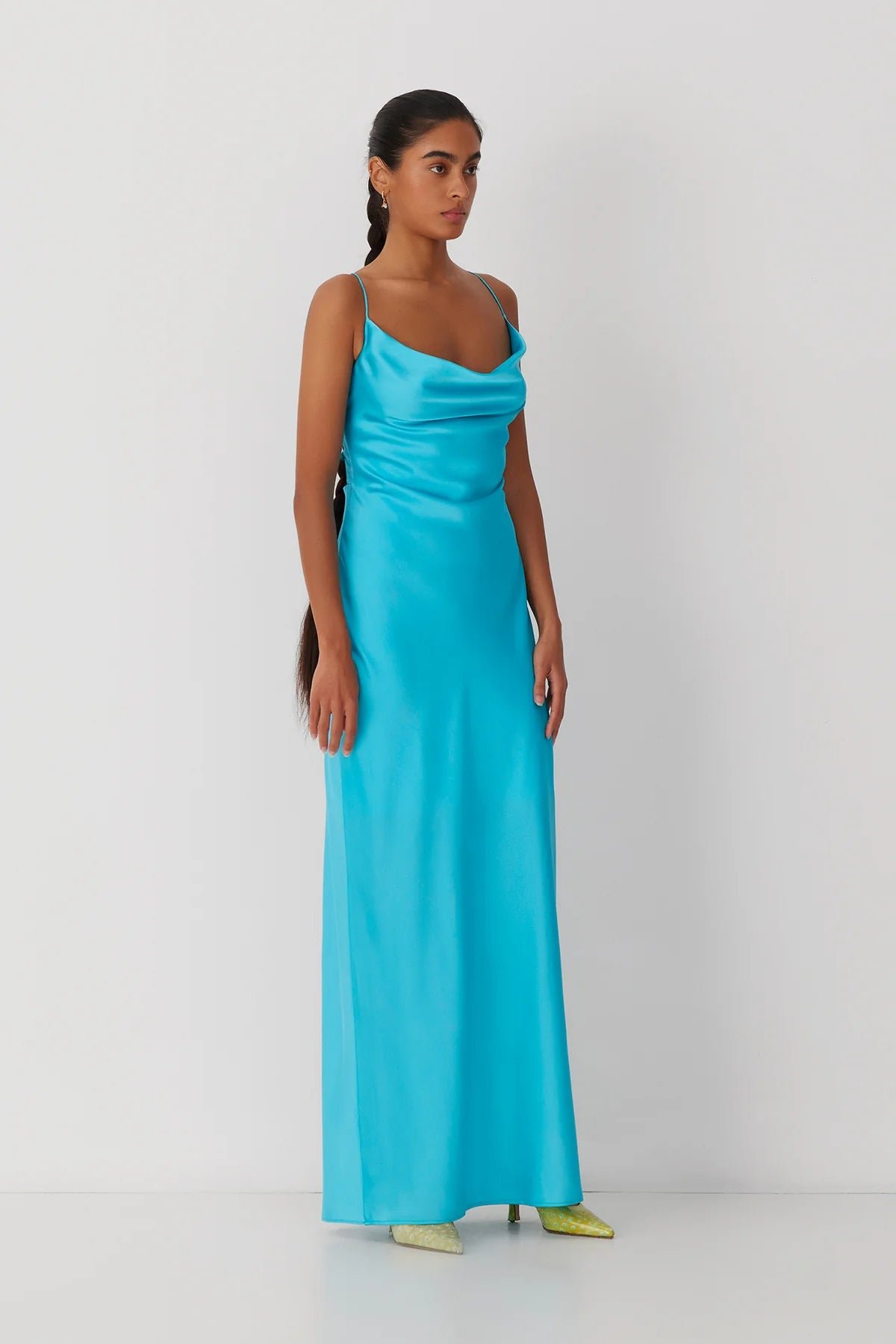 THE WOLF GANG LAS LOLAS MAXI DRESS - AQUA photo 7