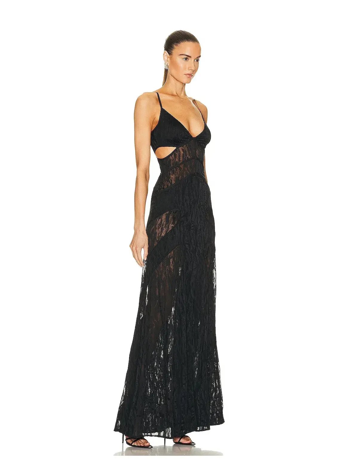 Dion Lee Fork Frame Leaf Dress Black Size 12 photo 2
