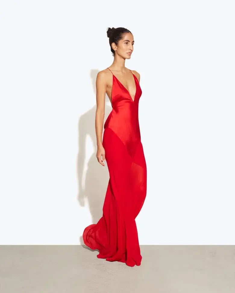 Rat & Boa Lotus Red Slip Maxi Dress Size AU 10 photo 3