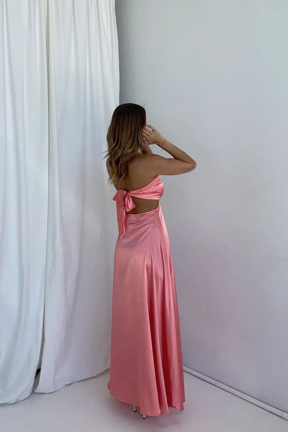 Lane + Sass Lucy Gown Guava Pink Size S/ Au 8 photo 2