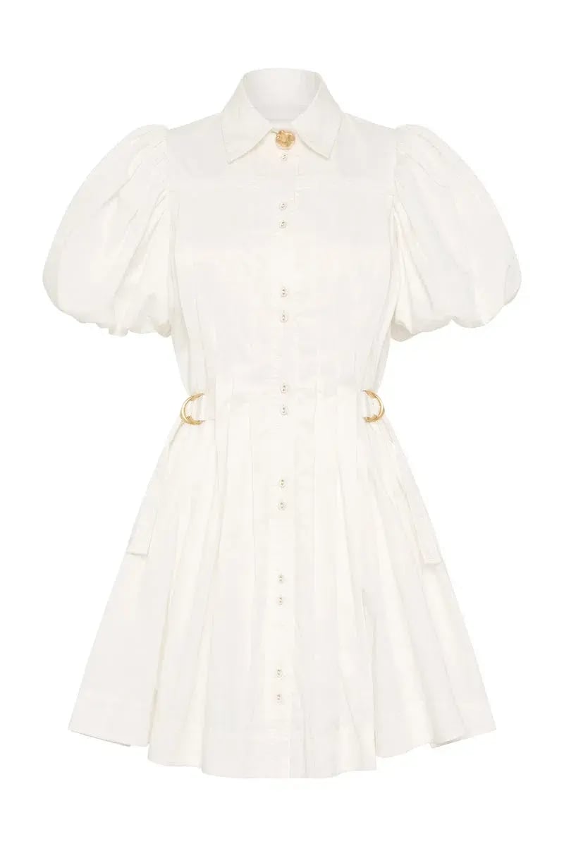 Aje Prairie Pleated Mini Dress Ivory Size 8 photo 3