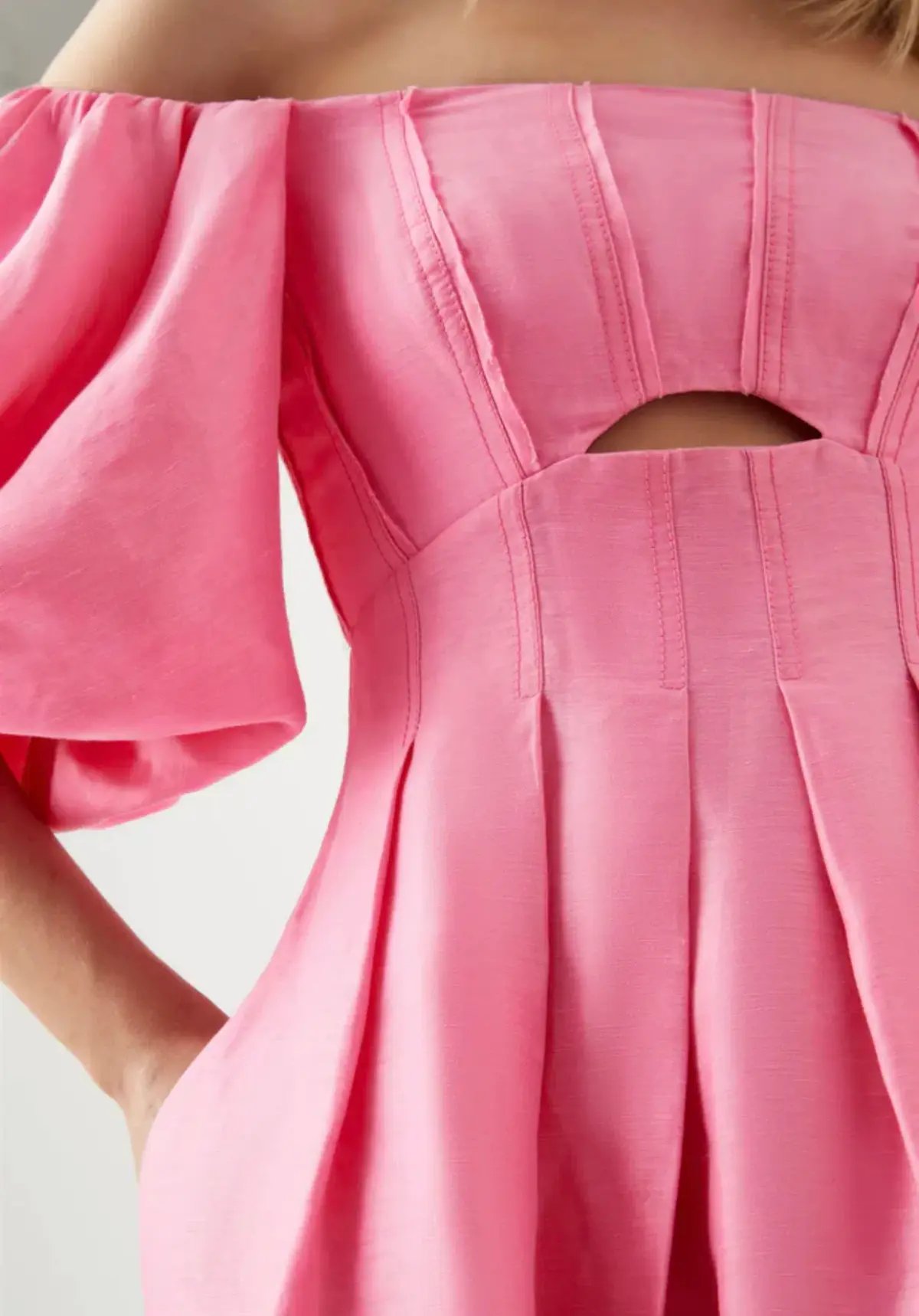 Aje Eugenie Off Shoulder Midi Dress Pink Size 10 photo 2