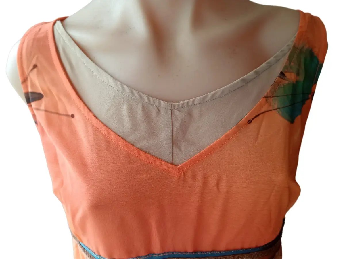 Veronika Maine Sheer Mini Dress Orange Size 12 photo 4