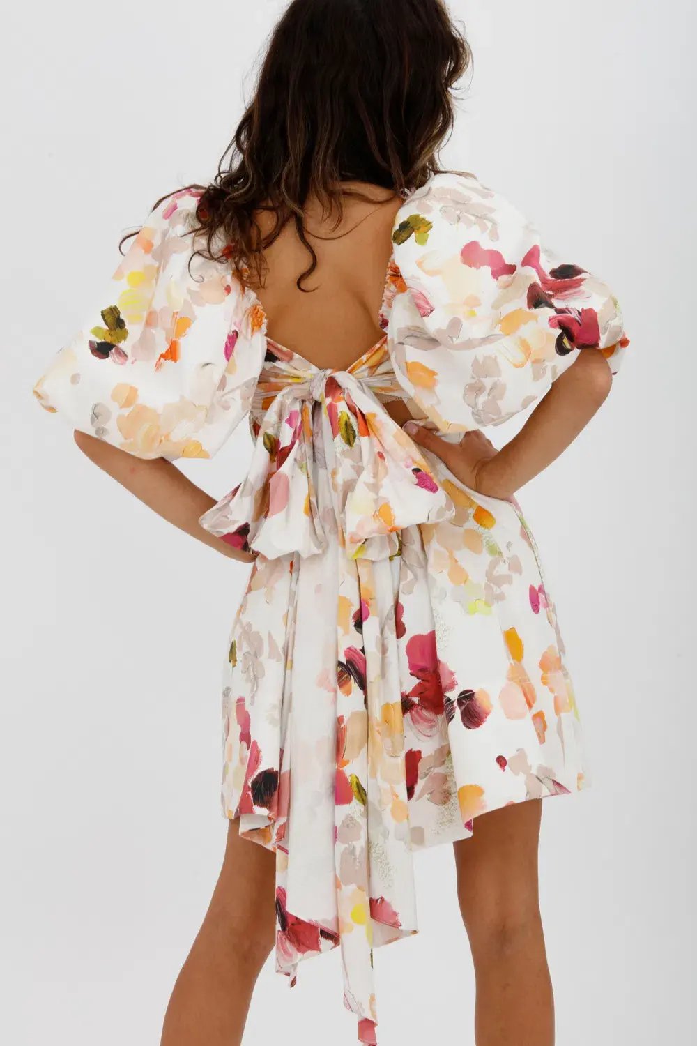 AJE Dassia Puff Sleeve Mini Dress Floral Print Size 10 photo 14