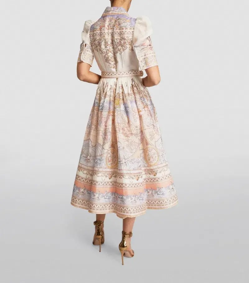 Zimmermann High Tide Midi Shirt Dress Odyssey PrintSize 4 / Au 16 photo 2
