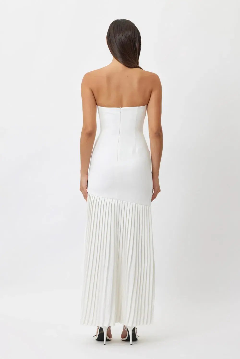 Bianca & Bridgett Mara Pleated Dress White Size 6 photo 2