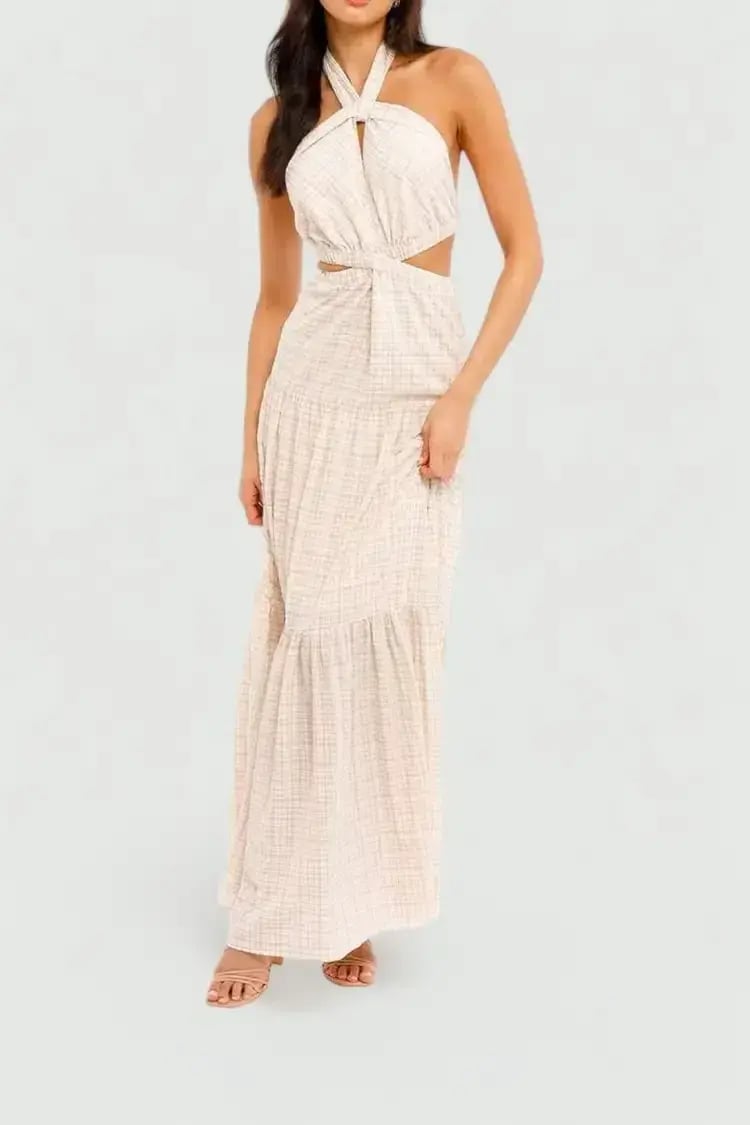 Significant Other Clementine Dress in Almond Check Size 10 photo 2