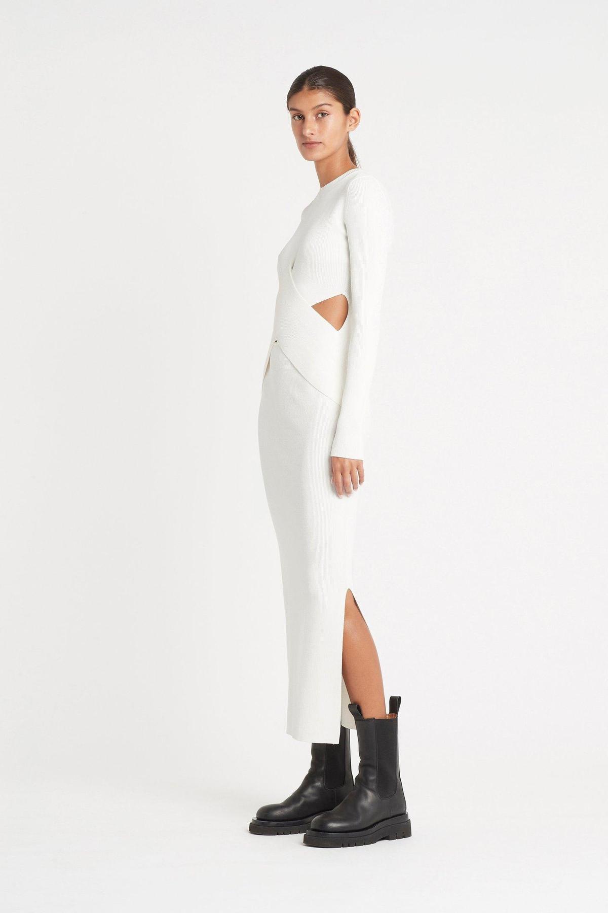 Sir The Label Celena Draped Midi Dress White | AU 8 photo 4