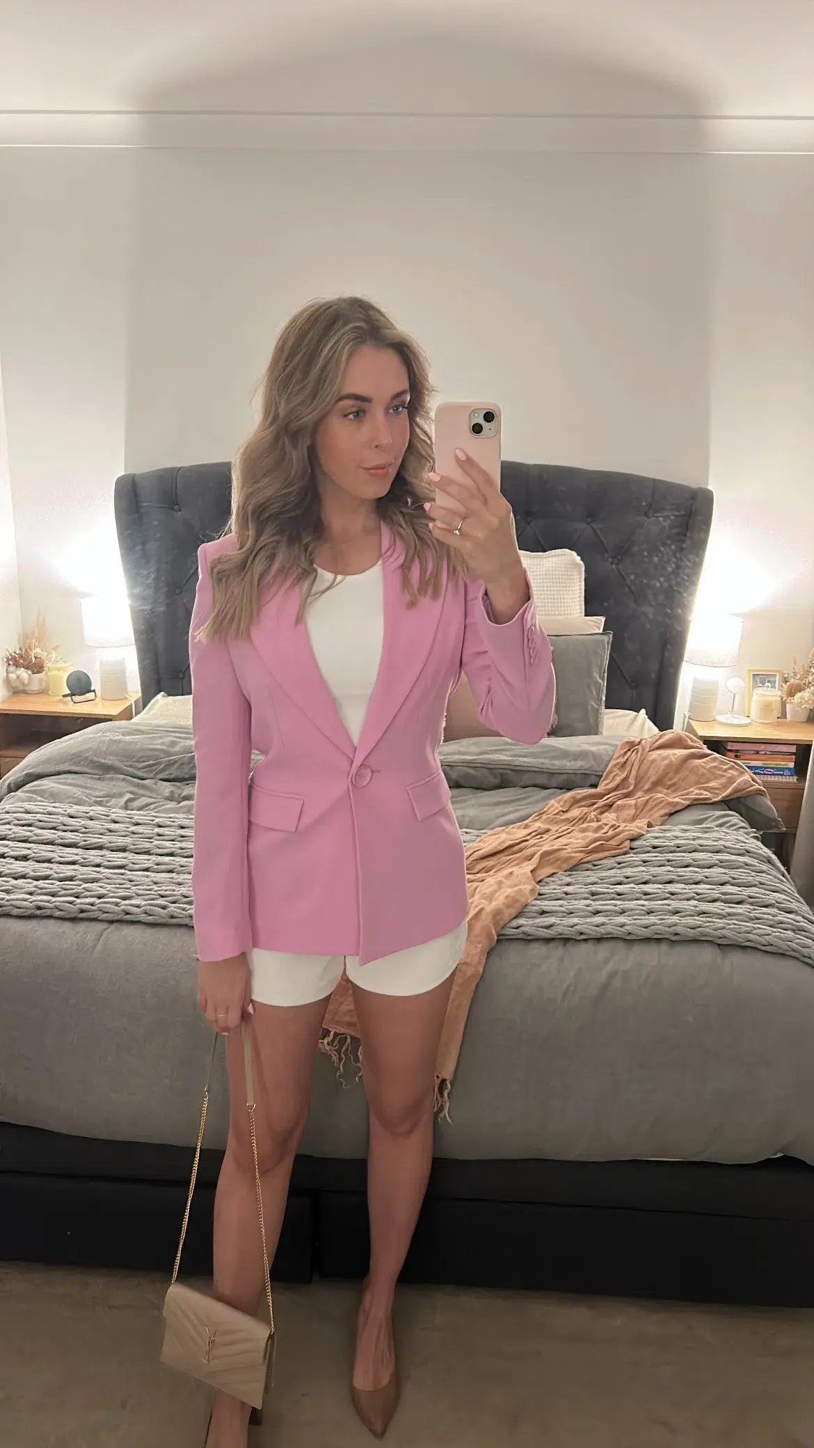 Veronika Maine Double Weave Two-Piece Suit Baby Pink Size 8 photo 2