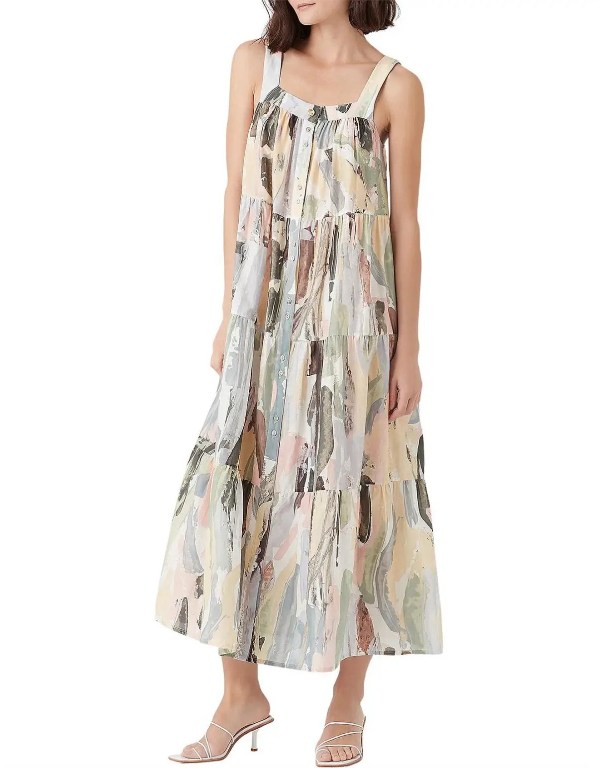 Aje Paperbark Tiered Midi Dress Size 14 photo 2