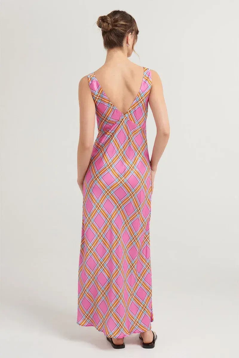 Steele Eadie Maxi Dress in Pink Check Size S / AU 8 photo 2