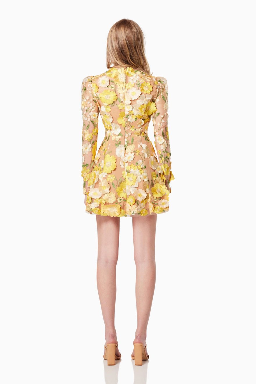 Elliatt Golden Voice Dress - Yellow Multi photo 2