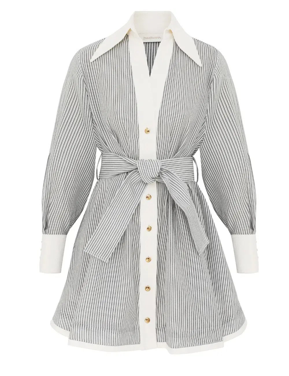 Zimmermann Hypnotic Tuck Mini Dress Stripes Size 1/ AU10 photo 4
