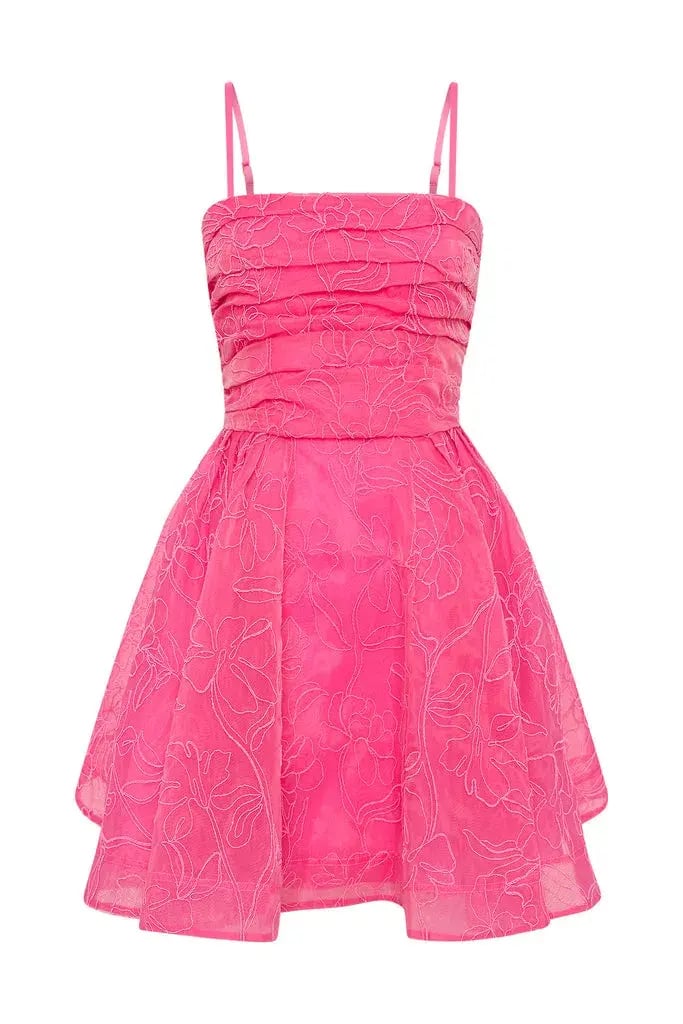 Aje Evangeline Cornelli Mini Dress Protea Pink Size 14 photo 3
