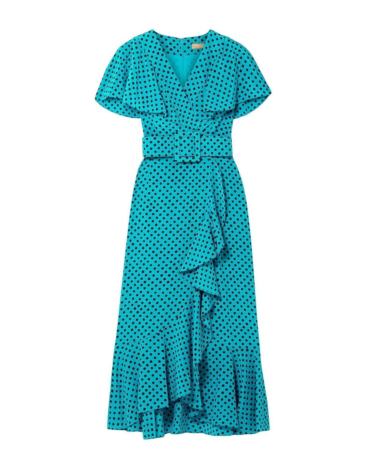 Michael Kors Collection silk spot dot midi cocktail dress photo 3