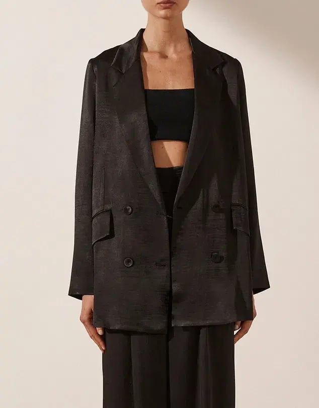 Shona Joy Angelica Double Breasted Blazer & Pants Set Black Size 14 / XL photo 3