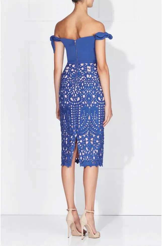 Love Honor Audra Lace Midi Dress Blue Size 10 photo 2