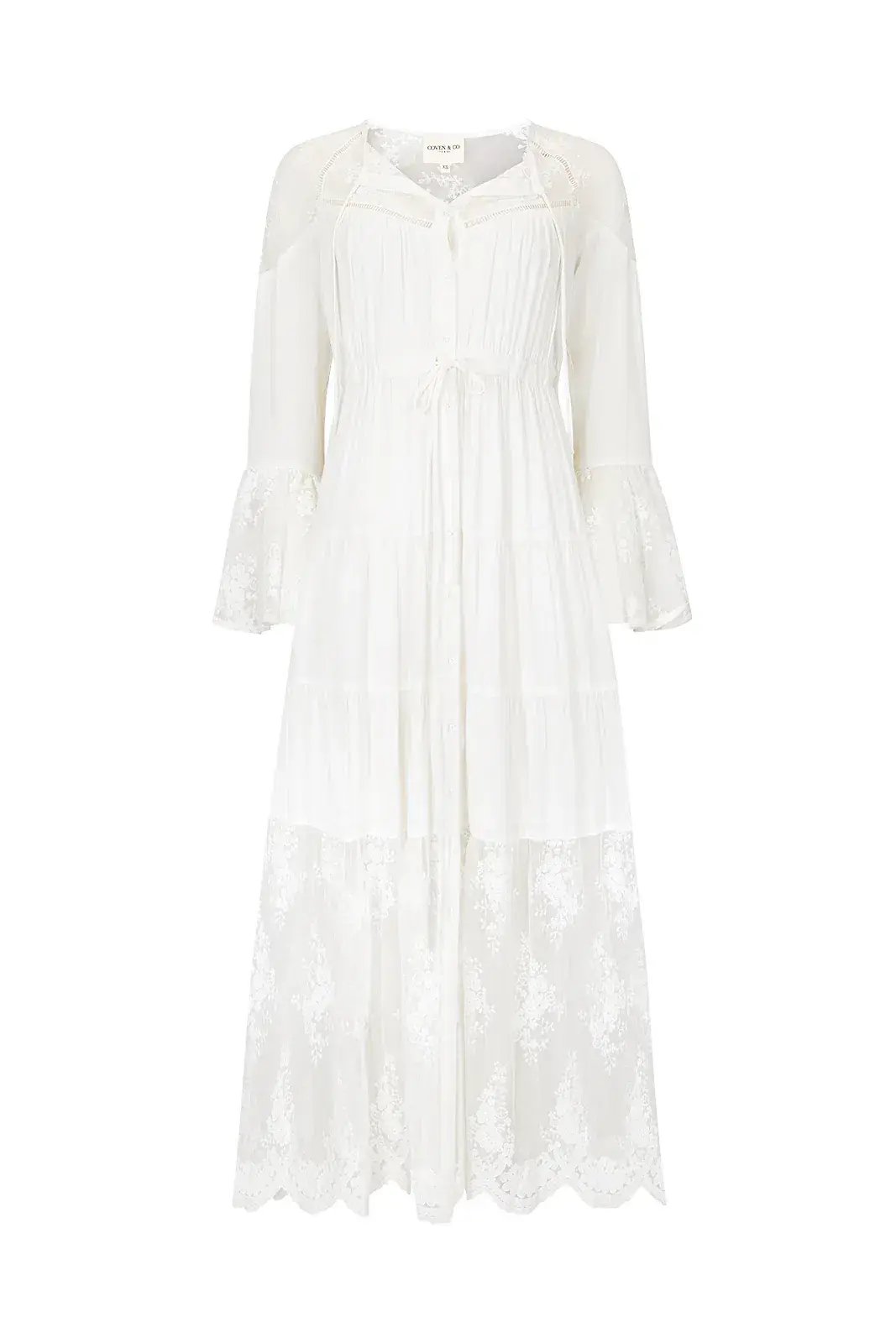 Coven & Co Boho Maternity Full Moon Lace Gown White Size M / AU 12 photo 3