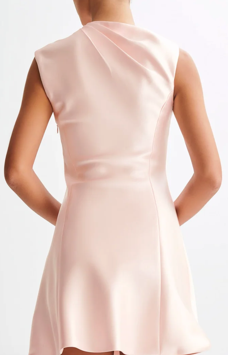 GRANGER SATIN MINI DRESS BY MESHKI PALE PINK photo 3