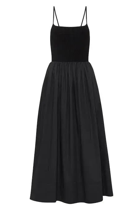 AJE Danica Tie Back Scarf Midi Dress Black 6 photo 3