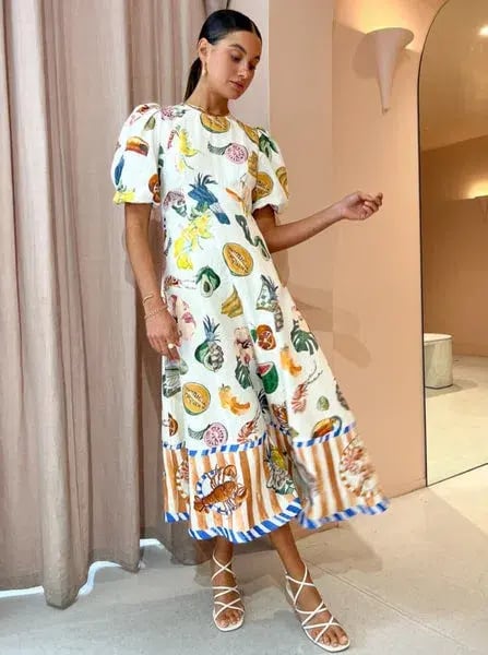 Alemaiś Theo Midi Dress Print Size 12 photo 2