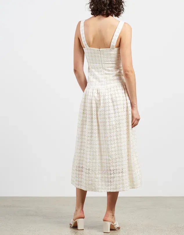 Shona Joy Penelope Midi Dress Cream Size 12 photo 3