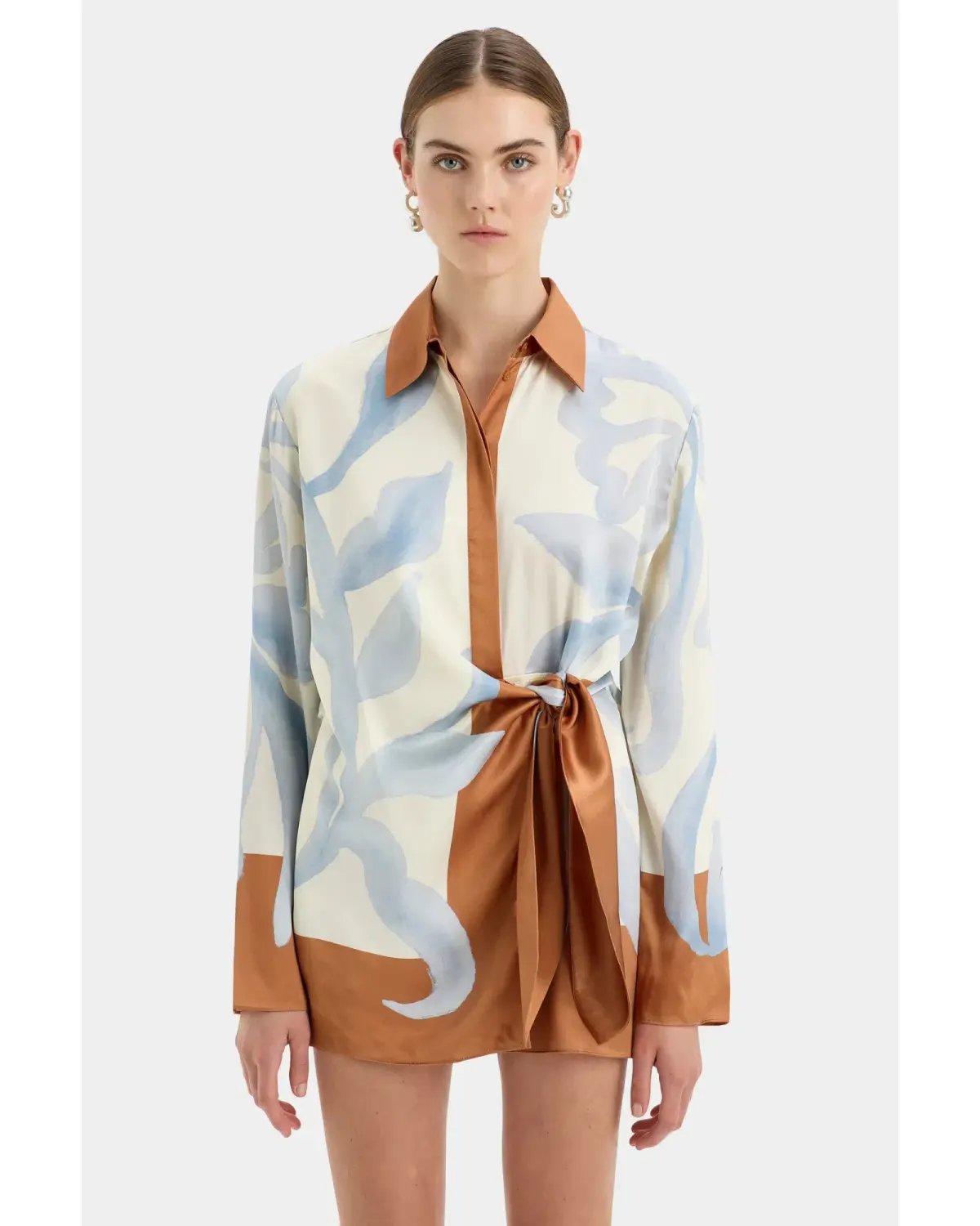Sir the Label Sorrento Shirt Dress Sciarpa Print Size AU 8 photo 2