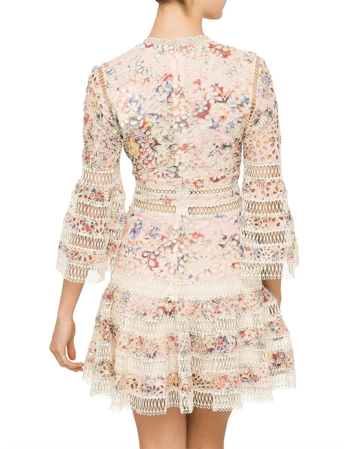 Zimmermann Lovelorn Floral Flutter Mini Dress Pink Floral Size 0 / AU 8 photo 2