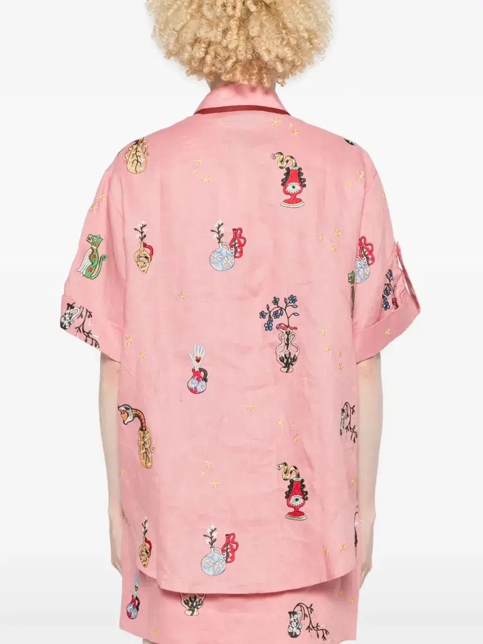 ALEMAIS Timmy Embroidered Shirt & Sarong Skirt Pink Size 10 AU photo 15
